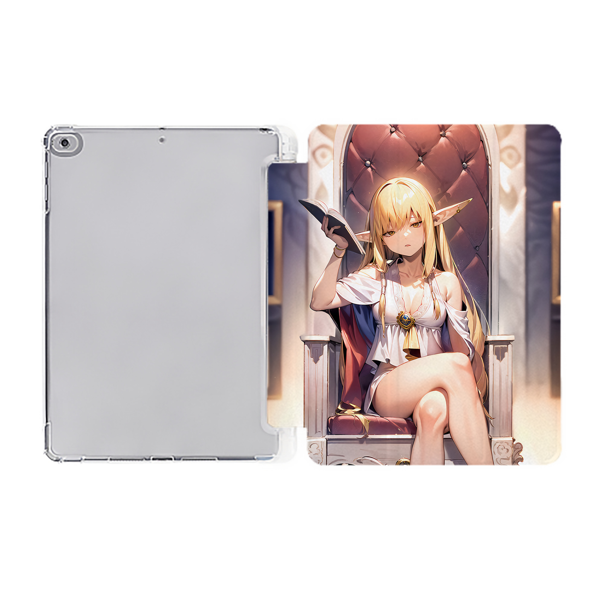 （画像用） 葬送のフリーレン Frieren IPad ケース ペン収納付き 三つ折りスタンド PUレザー×シリコン 対応機種9.5/10.5/10.9インチ